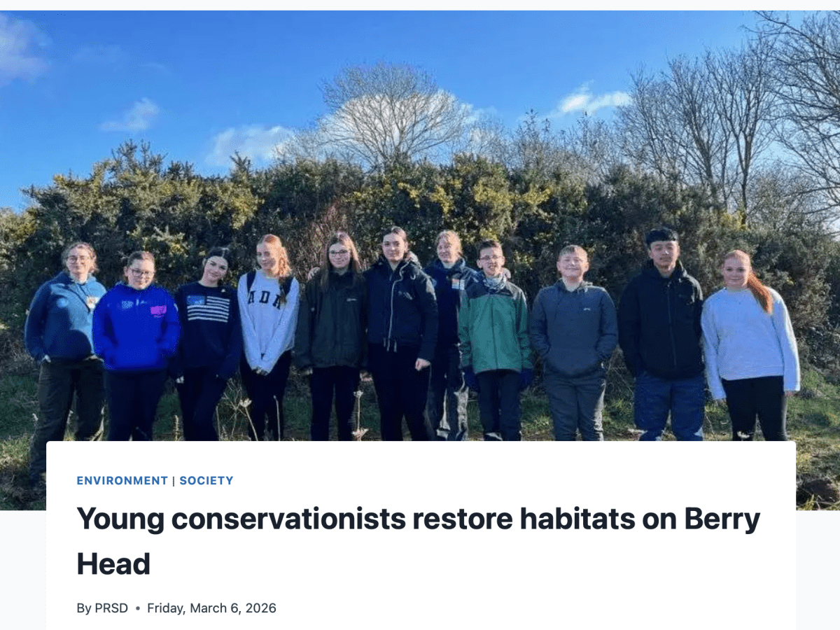 Young conservationists restore habitats on Berry&nbsp;Head