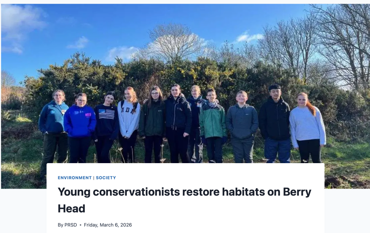 Young conservationists restore habitats on Berry&nbsp;Head